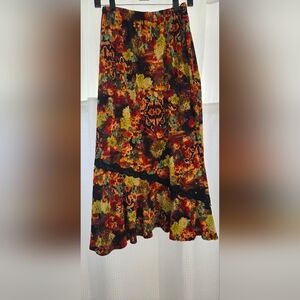 Coldwater Creek Vibrant Floral Maxi Skirt